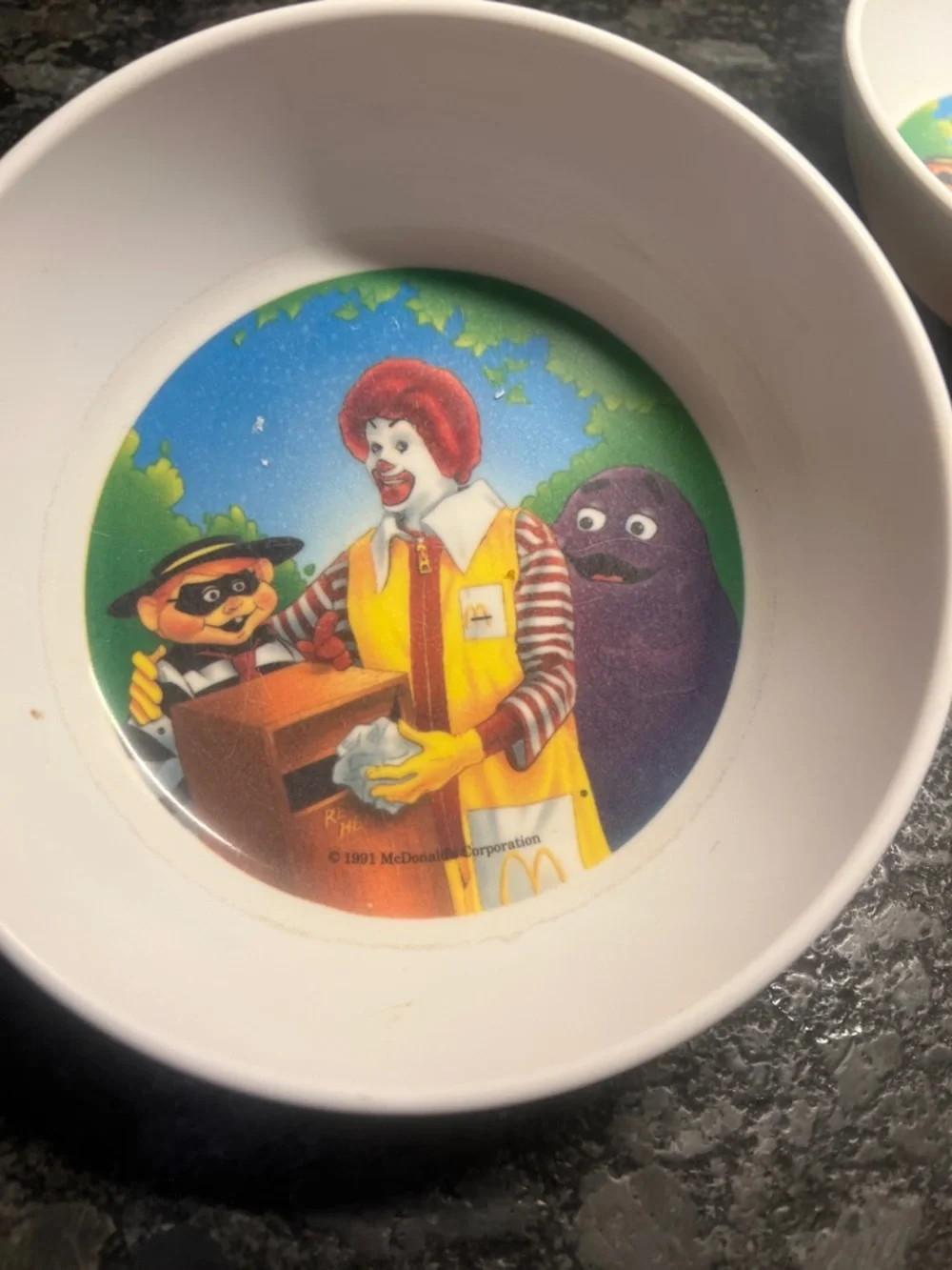 Vintage Mc Donald’s  Character Bowls - Ronald, Hamburgular and Grimace Set of 2